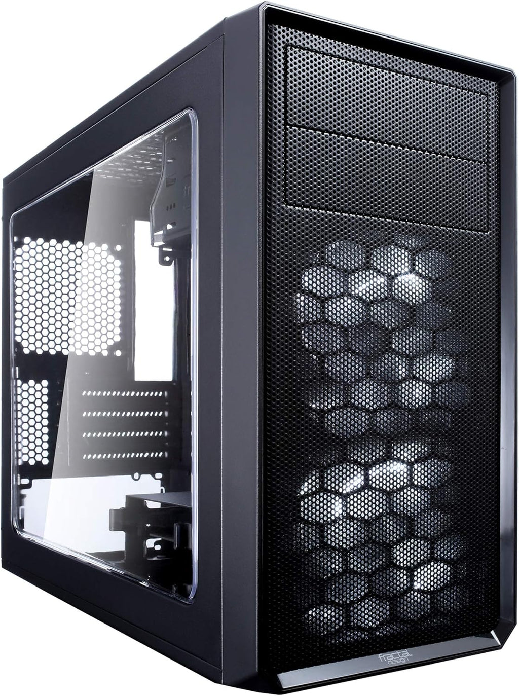 White Mid Tower Computer Case with Window Side Panel V6043