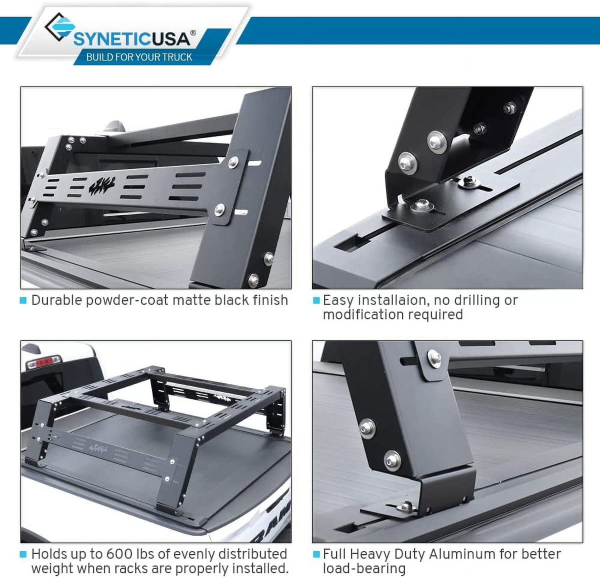 Matte Black Low Profile Aluminum Tonneau Cover Z25759