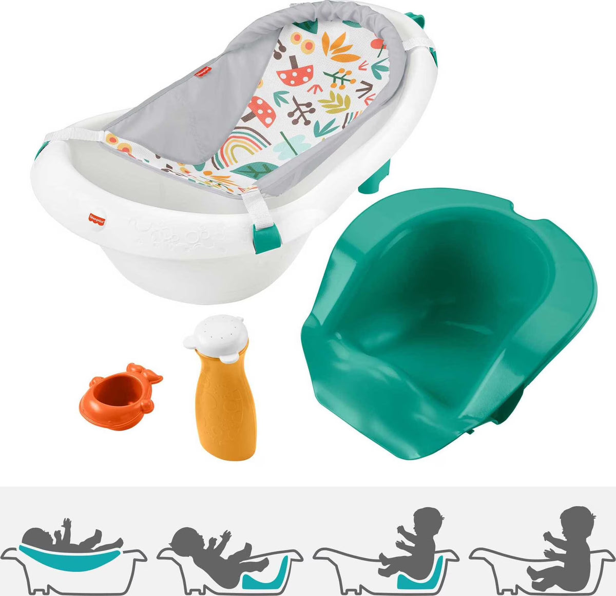 4-in-1 Sling ‘n Seat Tub Baby to Toddler Bath with 2 Toys U38664