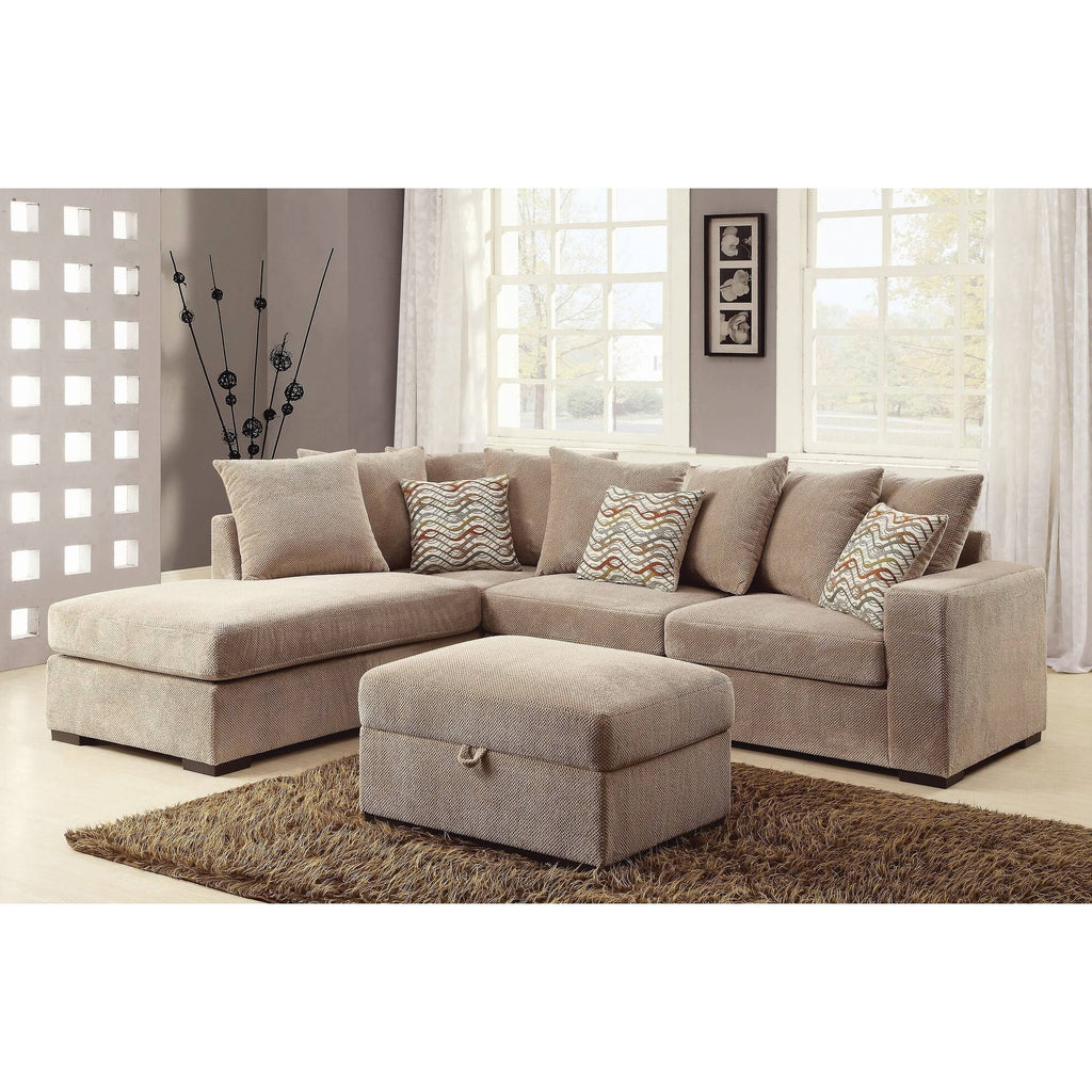 Taupe Storage Ottoman E47642