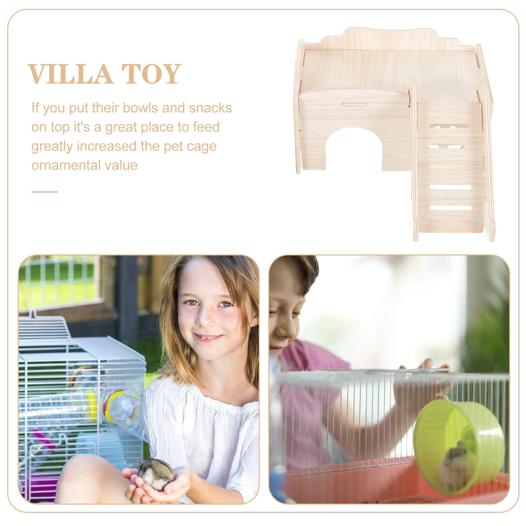 Solid Wood Hamster Hideout Cage O1432