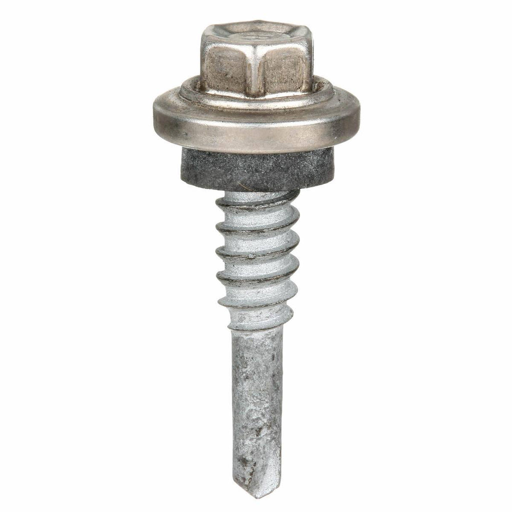 7/8x22 Steel Self Drilling Screw with Hex Washer Head and Climaseal Finish E950882