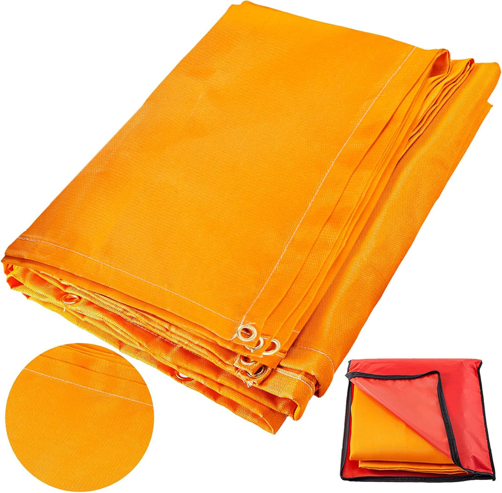 6 x 10 Ft Black Fiberglass Welding Blanket with Carry Bag U9805