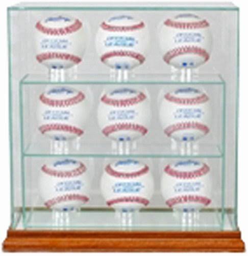 Black 9 Upright Baseball Glass Display Case D4178