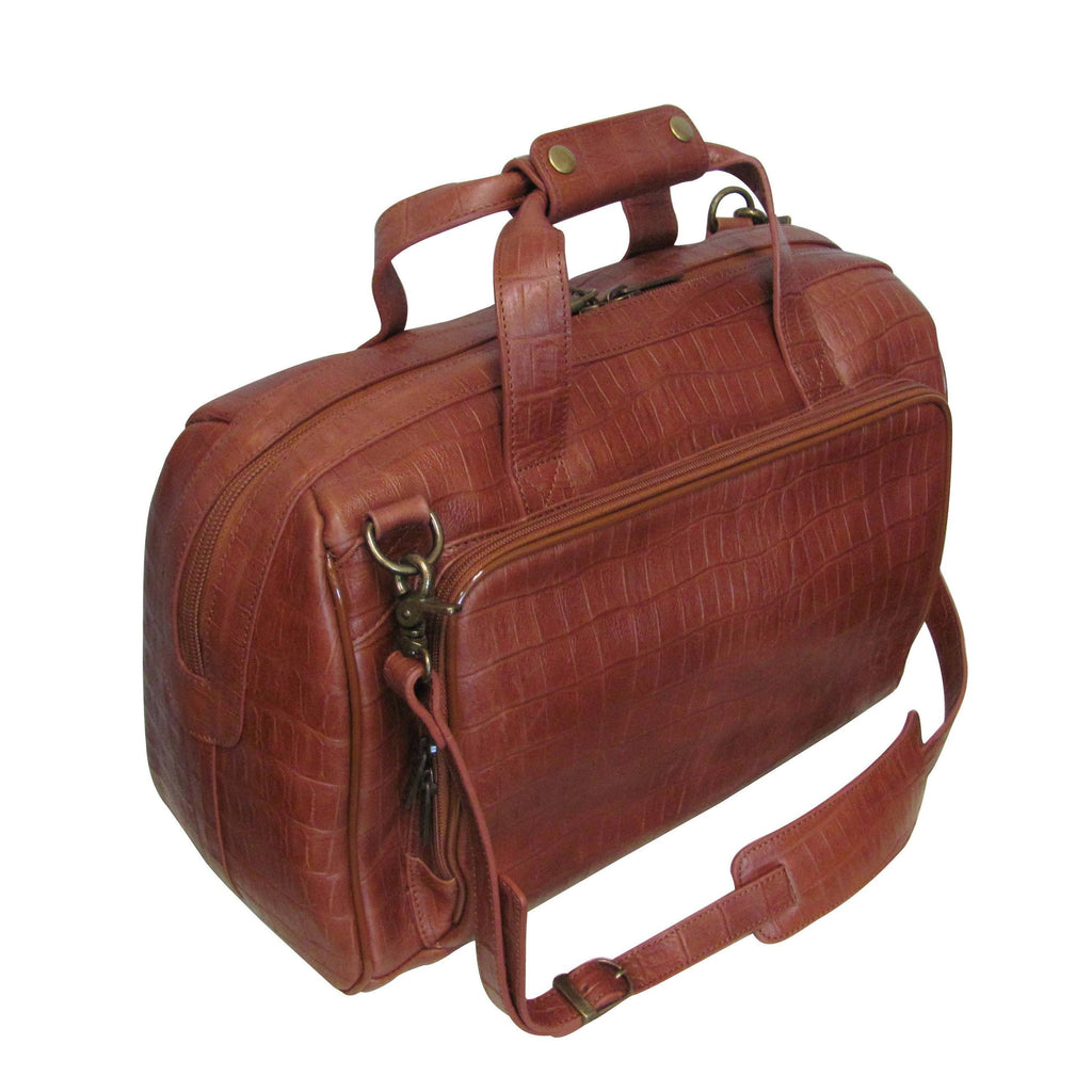 Brown Leather Carry-On Weekend Duffel P55734