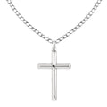 Sterling Silver Tubular Cross Charm Necklace 24 Inches X288828