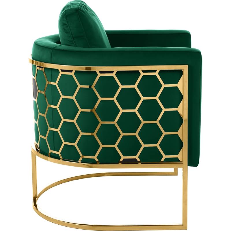Green Velvet Gold Chair C88823