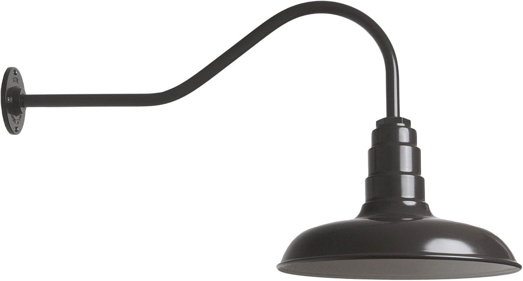 Green Steel Dome Gooseneck Barn Light K86855
