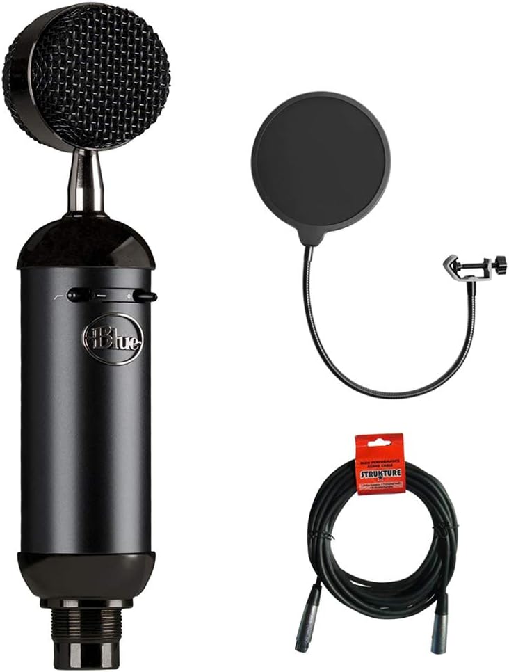 Blue Blackout XLR Condenser Microphone with Pop Filter & 20' XLR Cable C3861