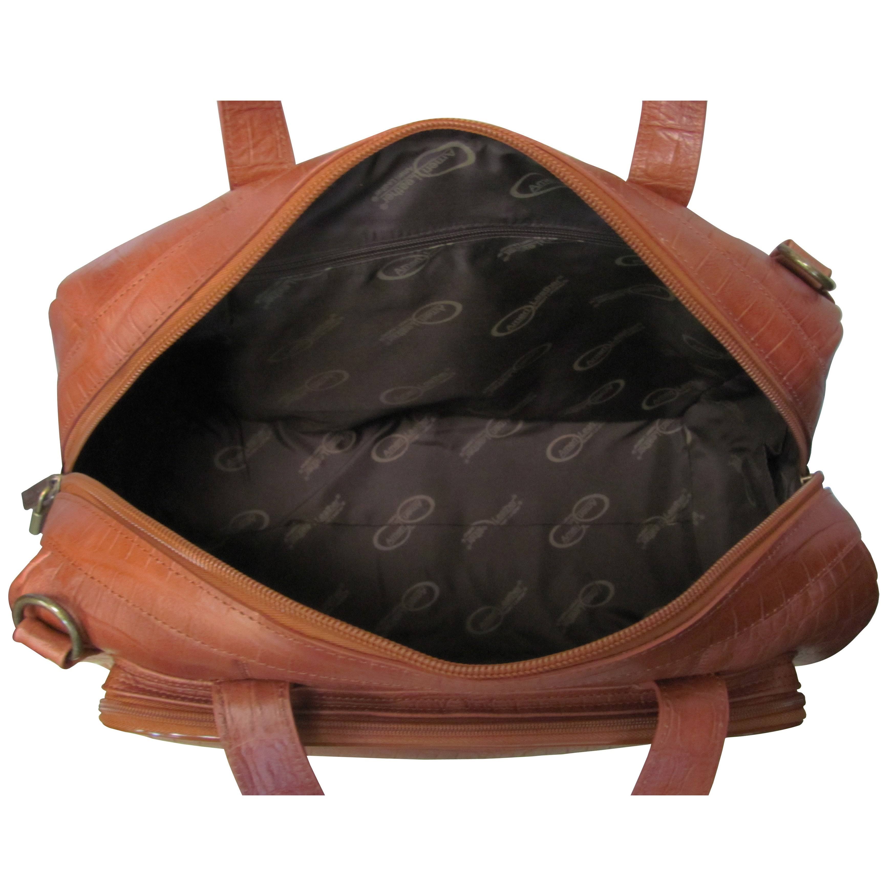 Brown Leather Carry-On Weekend Duffel P55734
