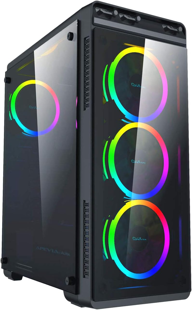 Pink Mid Tower Gaming Case with 4 x RGB Fans D3593