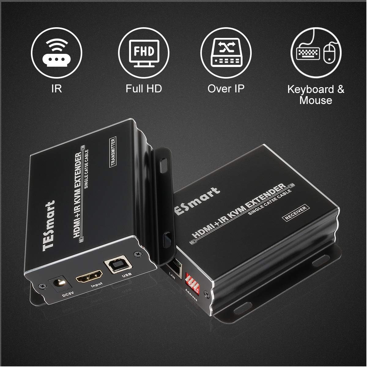 1080P HDMI KVM Extender over Cat5e Cat6 with IR Pass Through H171419