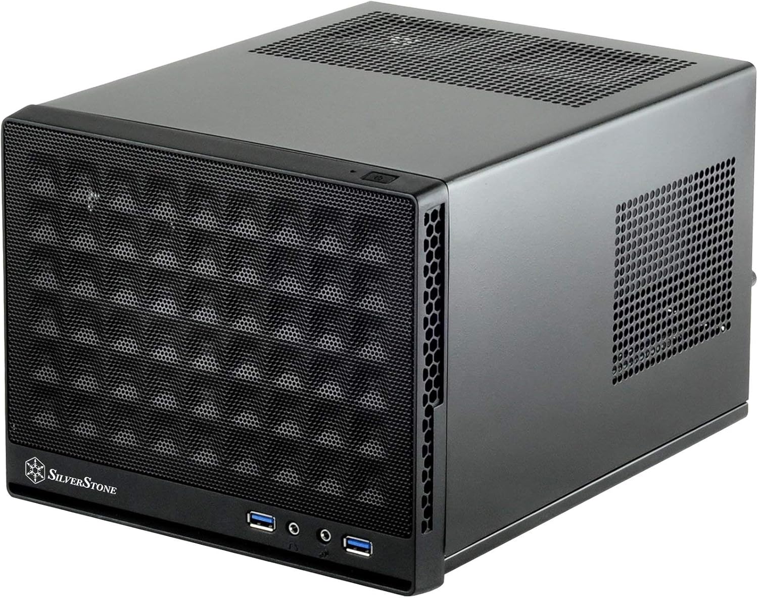 White & Black Mini-ITX Computer Case with Mesh Front Panel R7617