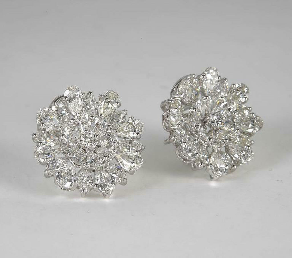 Platinum Button Earrings N4503