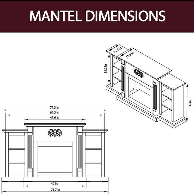 Mahogany Electric Fireplace with Built in Bookshelves Y8276