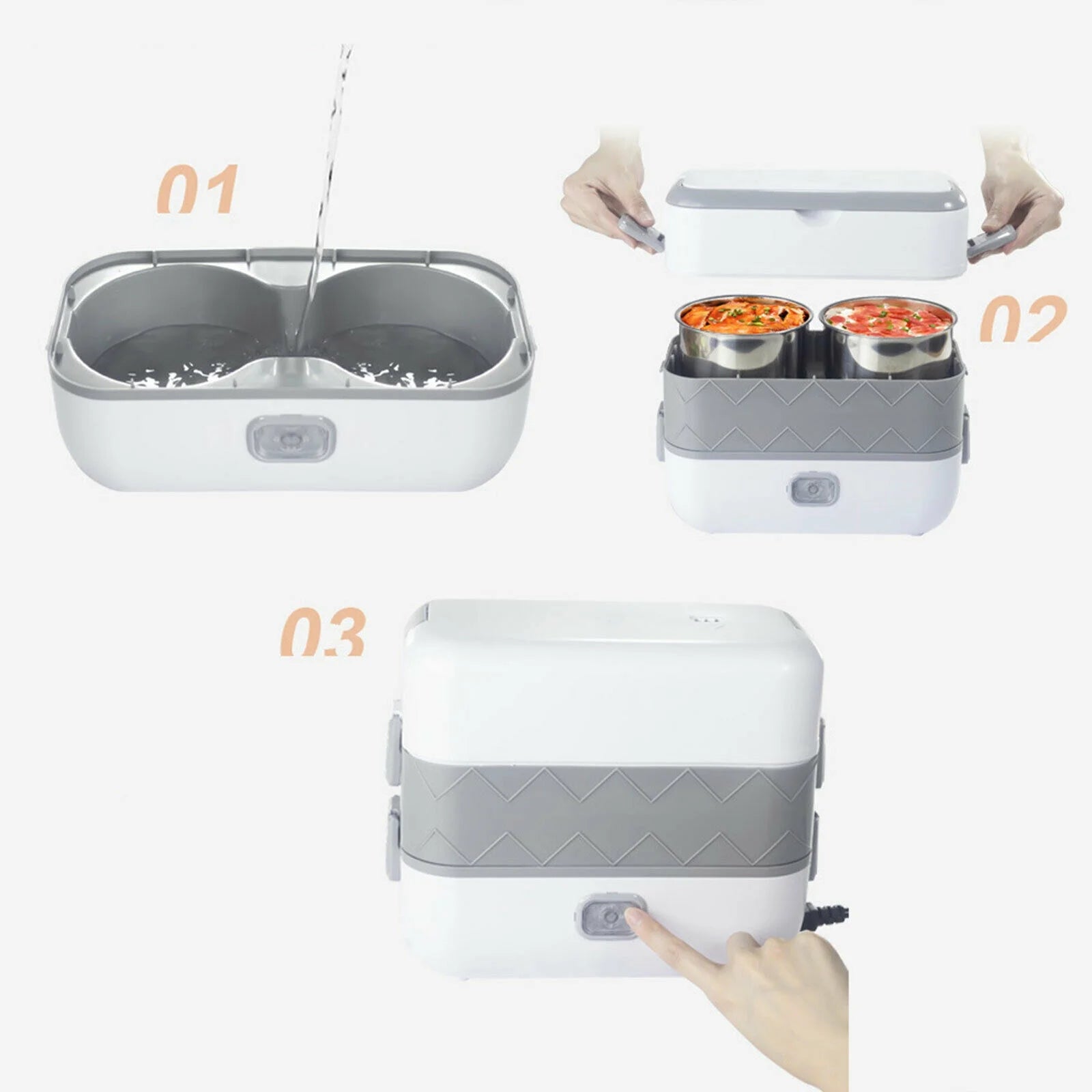 Portable Electric Lunch Box Food Heater Steamer Rice Cooker X72250