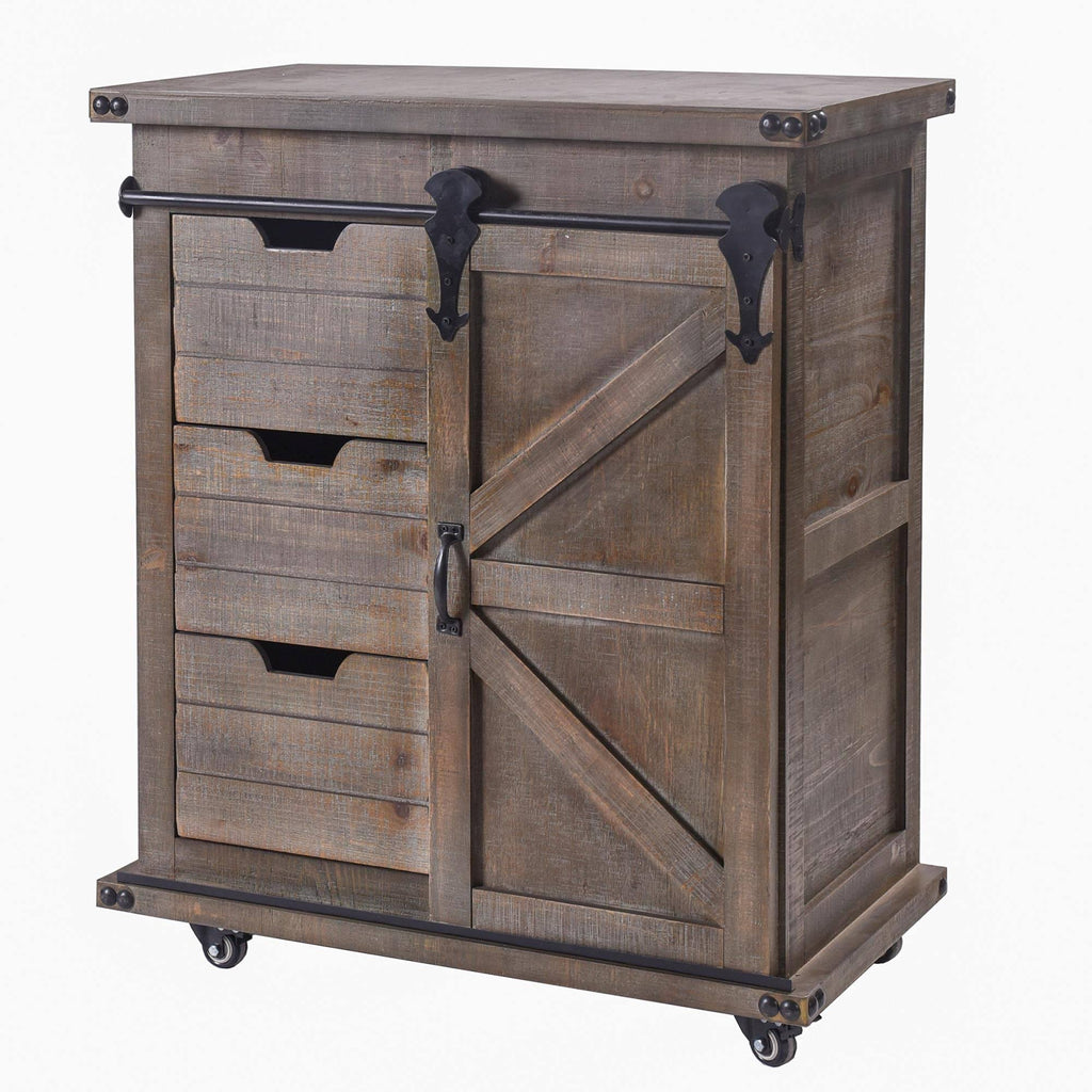 3-Drawer Driftwood Grey Side Cabinet U55217
