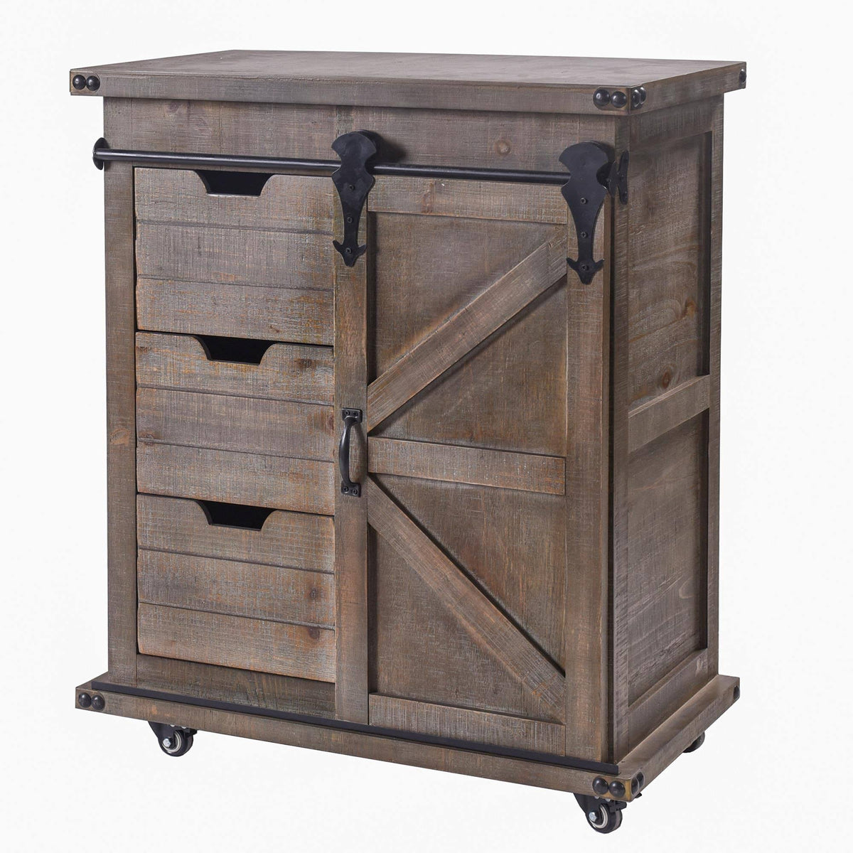 3-Drawer Driftwood Grey Side Cabinet U55217