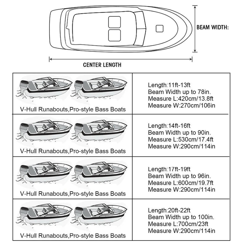 210D Trailerable Boat Cover for 20-22ft Boat, Heavy Duty Waterproof, Beige G420