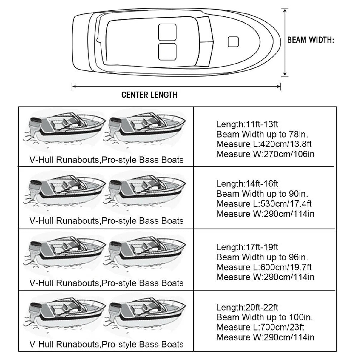 210D Trailerable Boat Cover for 20-22ft Boat, Heavy Duty Waterproof, Beige G420