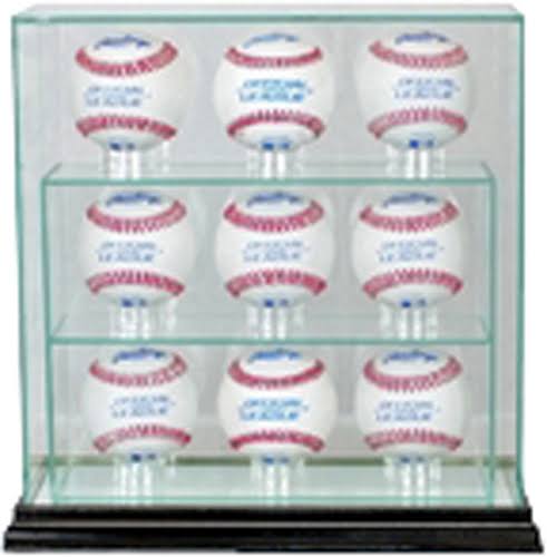 Black 9 Upright Baseball Glass Display Case D4178