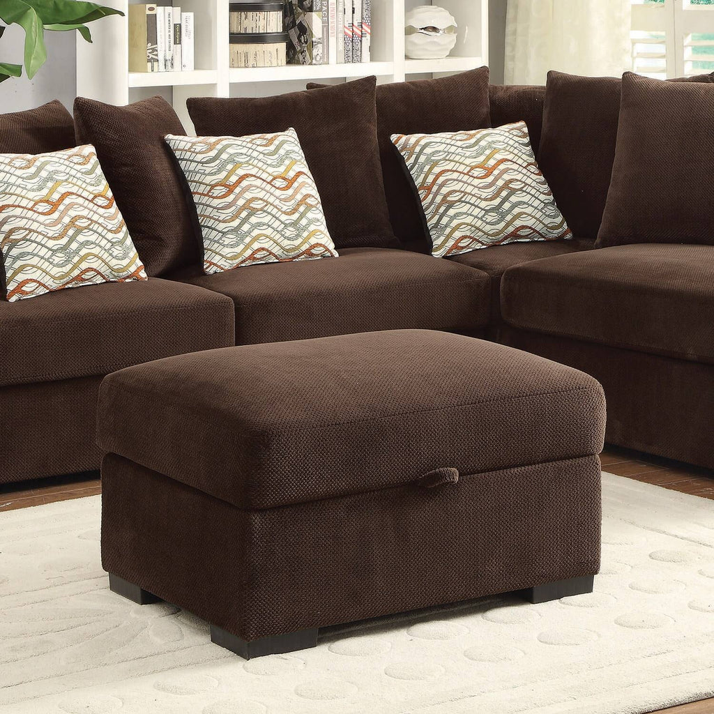 Taupe Storage Ottoman E47642