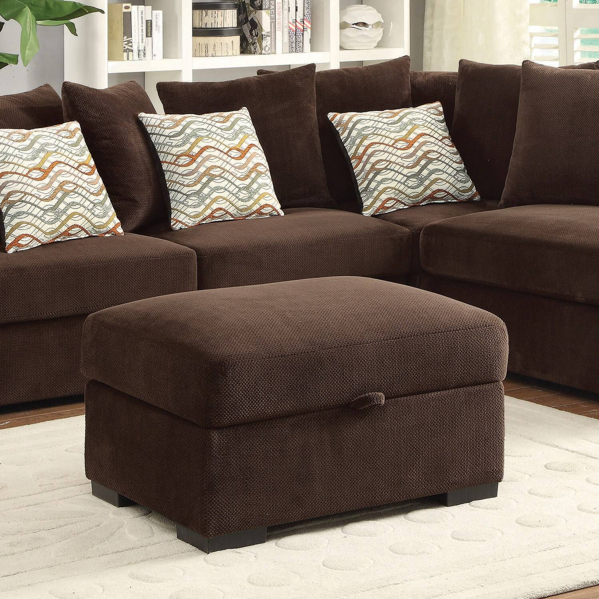 Taupe Storage Ottoman E47642