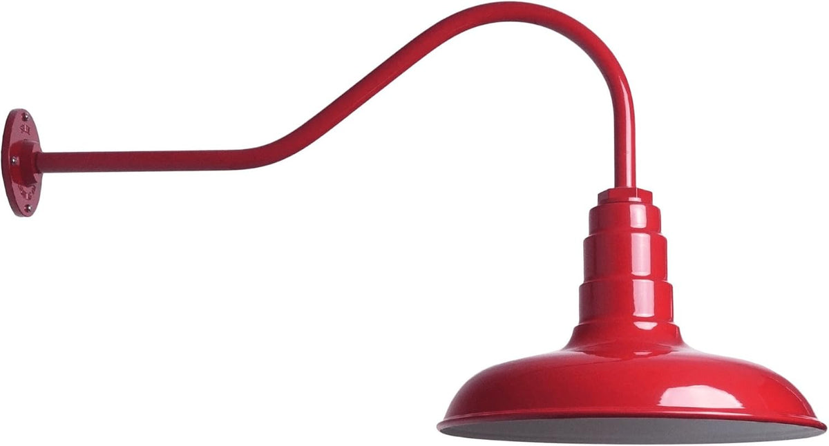 Green Steel Dome Gooseneck Barn Light K86855
