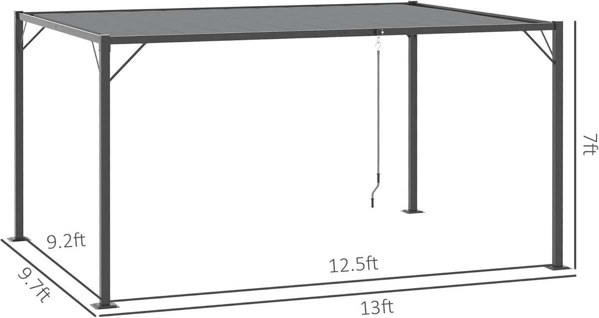 13' x 10' Outdoor Louvered Aluminum Pergola Gazebo with Adjustable Roof N1863