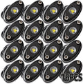 White 20PCS LED Rock Lights for Trucks Off Road Boat Car Auto ATV UTV SUV L4459