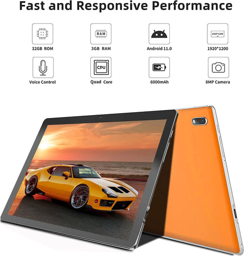 10.3 Inch Android 11 Tablet with 32GB Storage (Orange) B6844