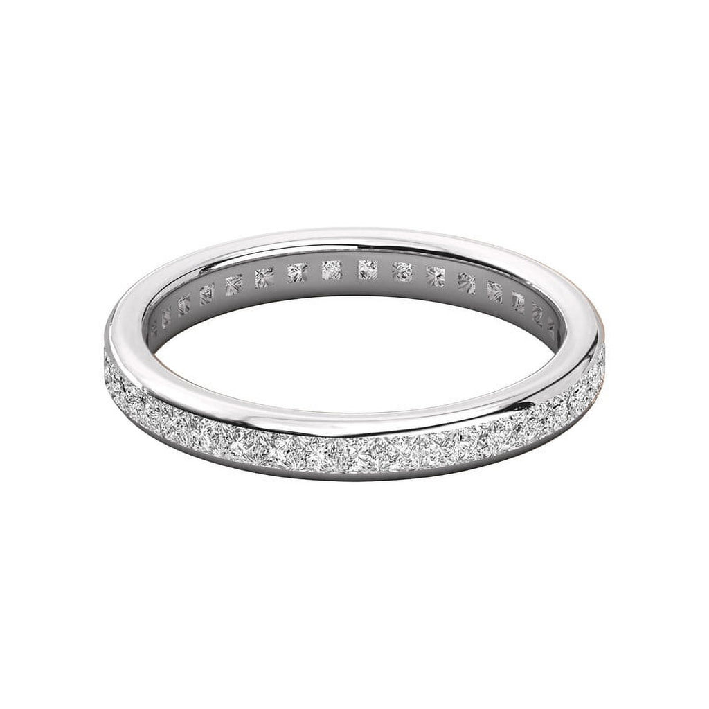 1.70MM Princess Cut Colorless Moissanite Eternity Band, 925 Silver Q679