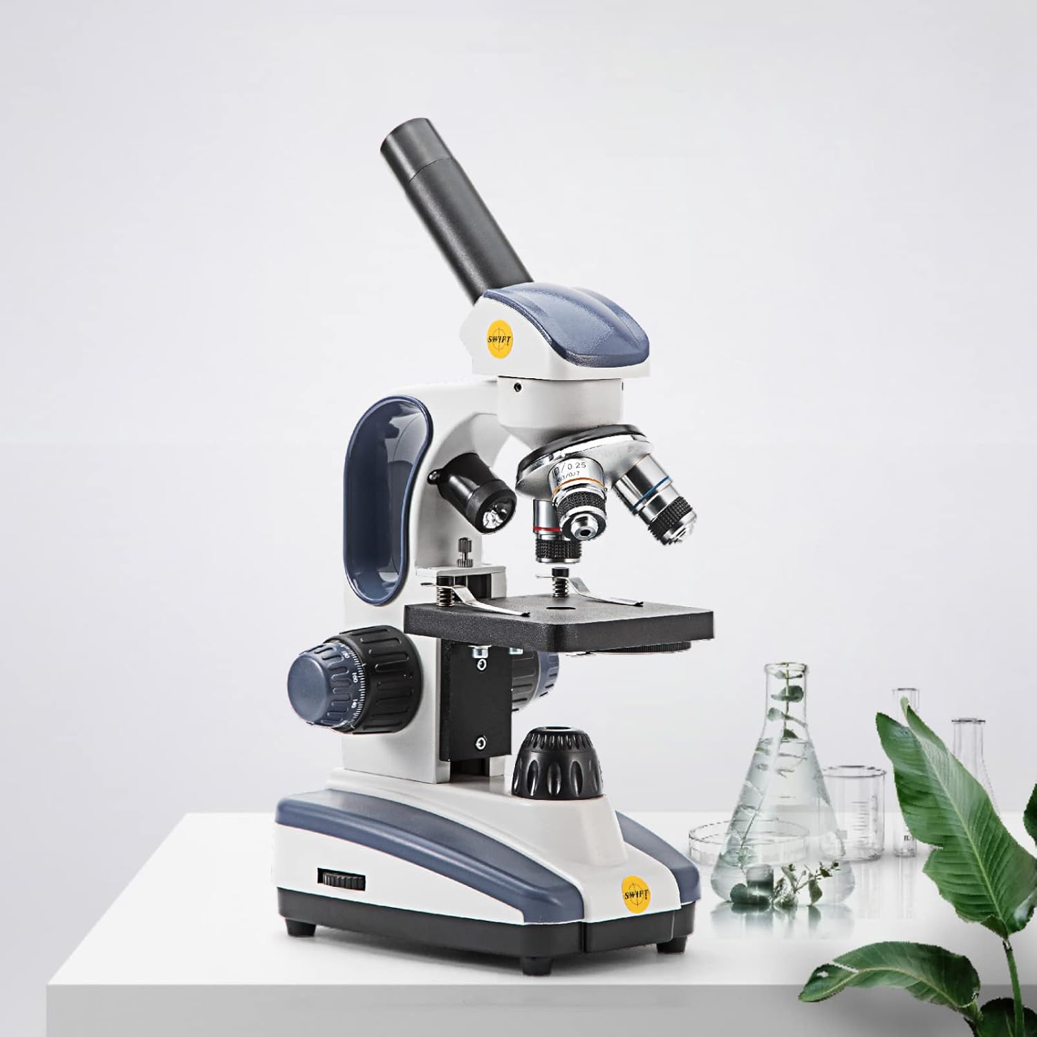 Compound Monocular Microscope with 40X-1000X Magnification J233541