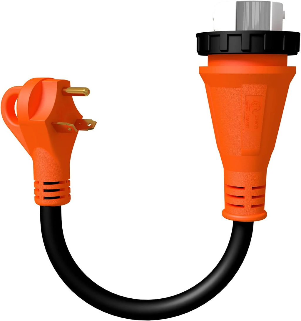 30 Amp to 50 Amp RV Adapter Cord 12 inch Twist Lock C2261
