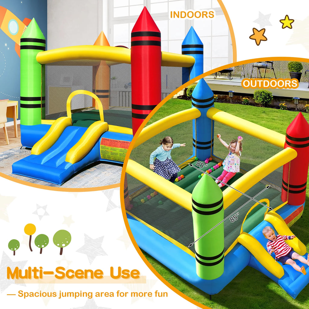Inflatable Bounce House Jumping Castle with Slide and Ocean Balls A75380