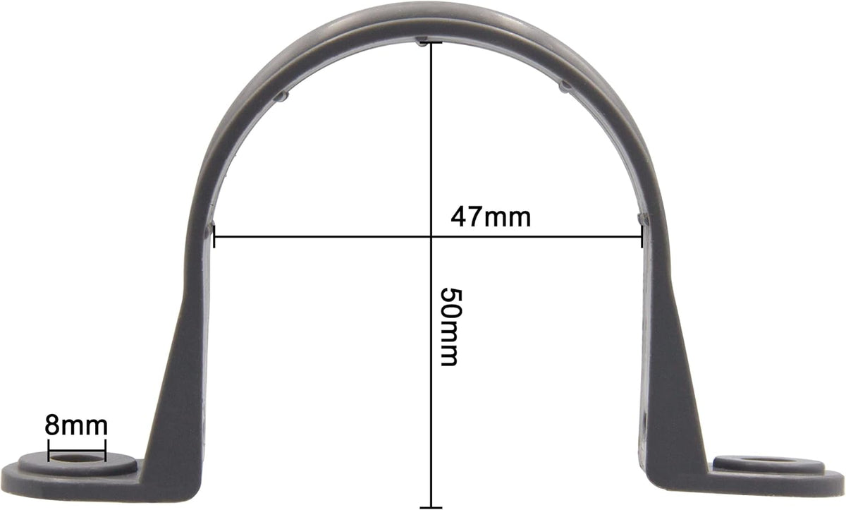 6pcs 1-1/2 Inch PVC Pipe Straps, 2 Holes Plastic Conduit Strap H3464
