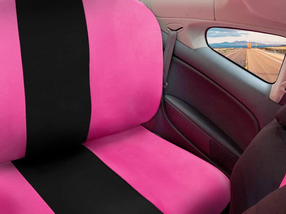 Pink Black Low Back Seat Covers Pack of 2 Q97404