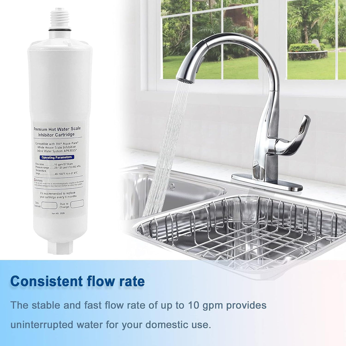 Pack of 2 Water Filter Cartridge Scale Inhibitor A8559