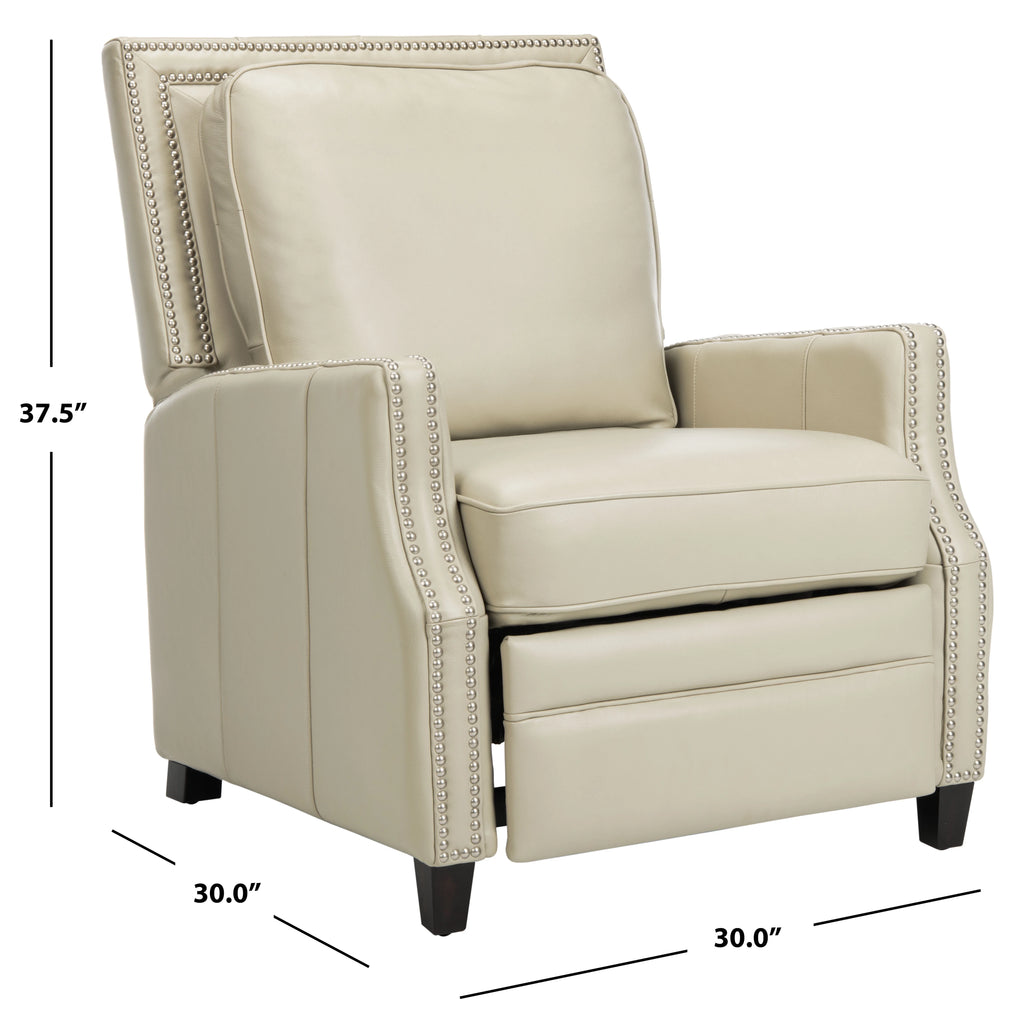 Cream Leather Recliner Q721