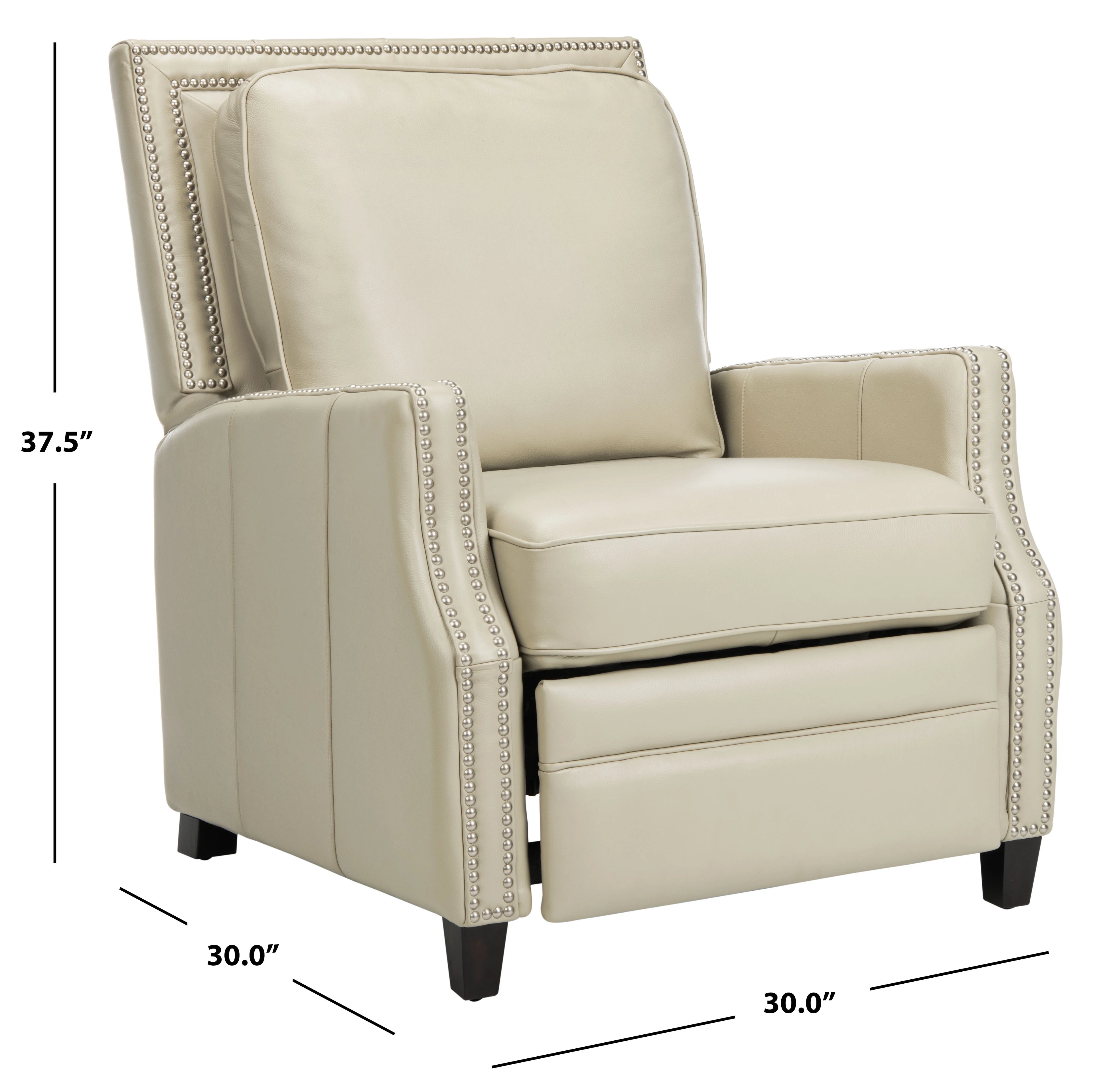 Cream Leather Recliner Q721