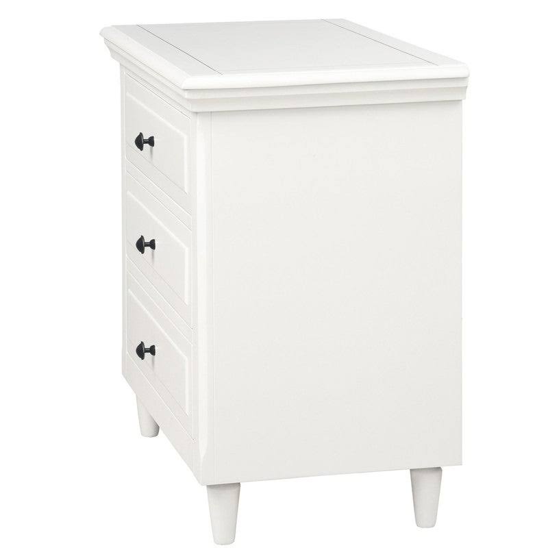 Beige 3-Drawer Wood Nightstand Cabinet G3492