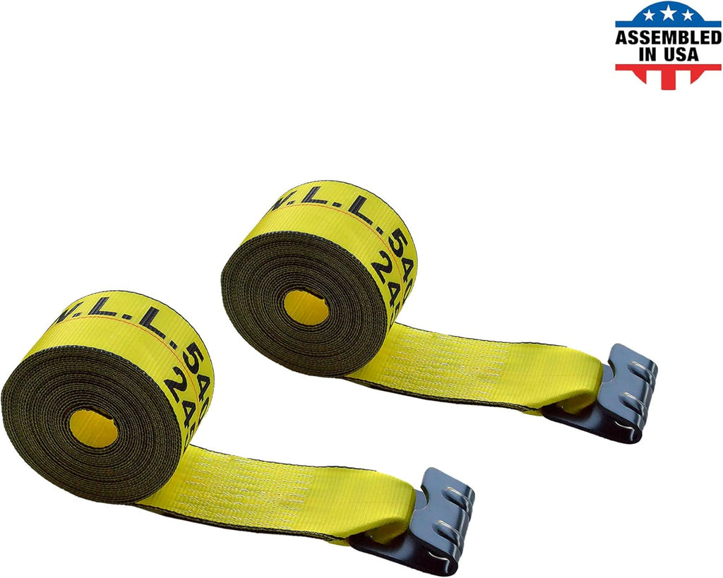 Red Tie Down Straps (Pack of 4) 4 x 40' Heavy Duty with Flat Hooks D91410