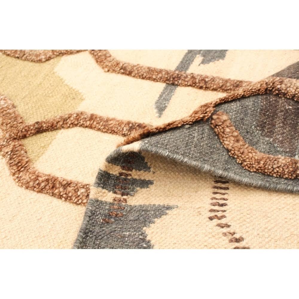 Ivory Wool Kilim Rug B176442