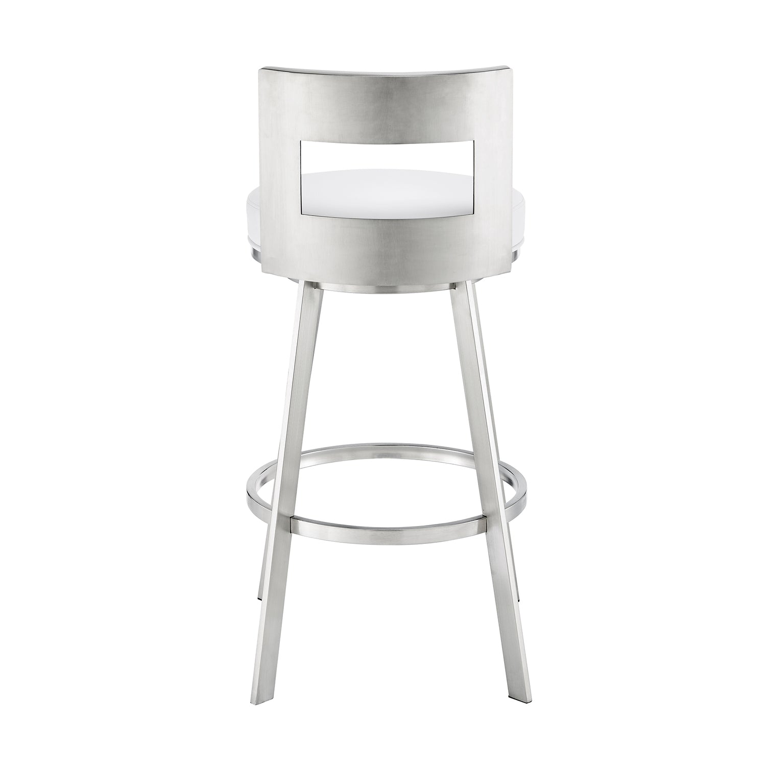 Swivel Faux Leather/Metal Counter Stool in Black/Chrome D23447