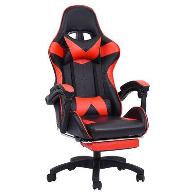Black/Red PC Racing Game Chair C738