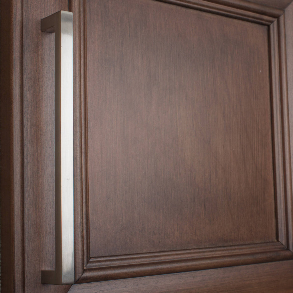 7.56-inch Solid Square Cabinet Bar Pull Handle Satin Nickel C886078