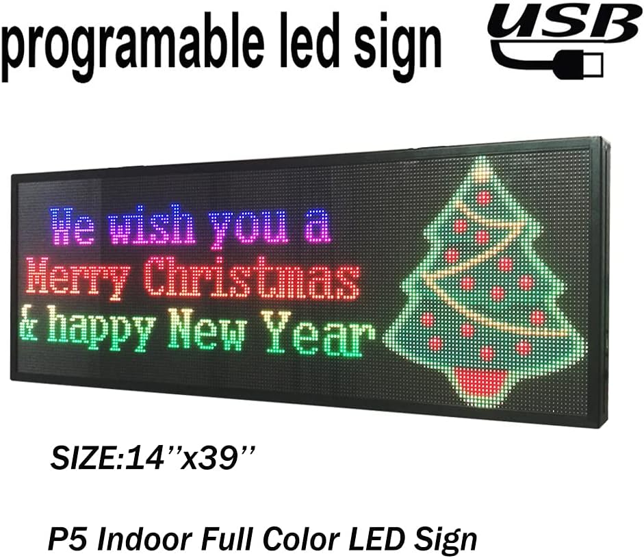 39x14 Indoor Full Color LED Programmable Scrolling Display Message Board T80742