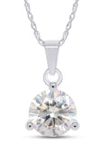 2CT Moissanite Pendant Necklace 18K White Gold Plated Silver D Color Ideal Cut Q880