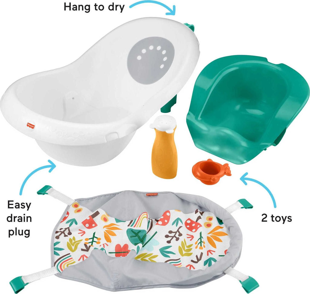 4-in-1 Sling ‘n Seat Tub Baby to Toddler Bath with 2 Toys U38664