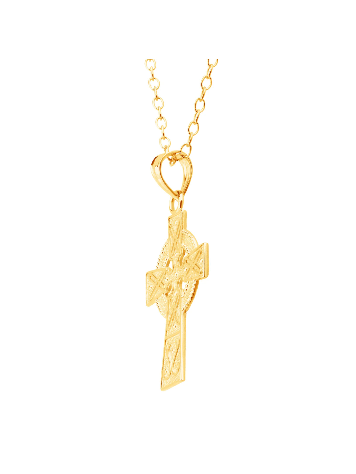 10kt Yellow Gold Celtic Cross Pendant Necklace Y691819